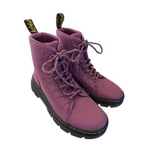 Dr Martens Combs W Purple Canvas Ankle Boots Womens US 7 UK 5 Combat